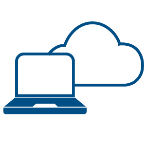 Illustration of a laptop and a blue cloud
